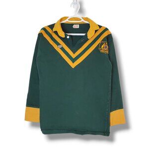 Vintage 80s Australia Kangaroos Rugby Shirt Jersey Green Size M